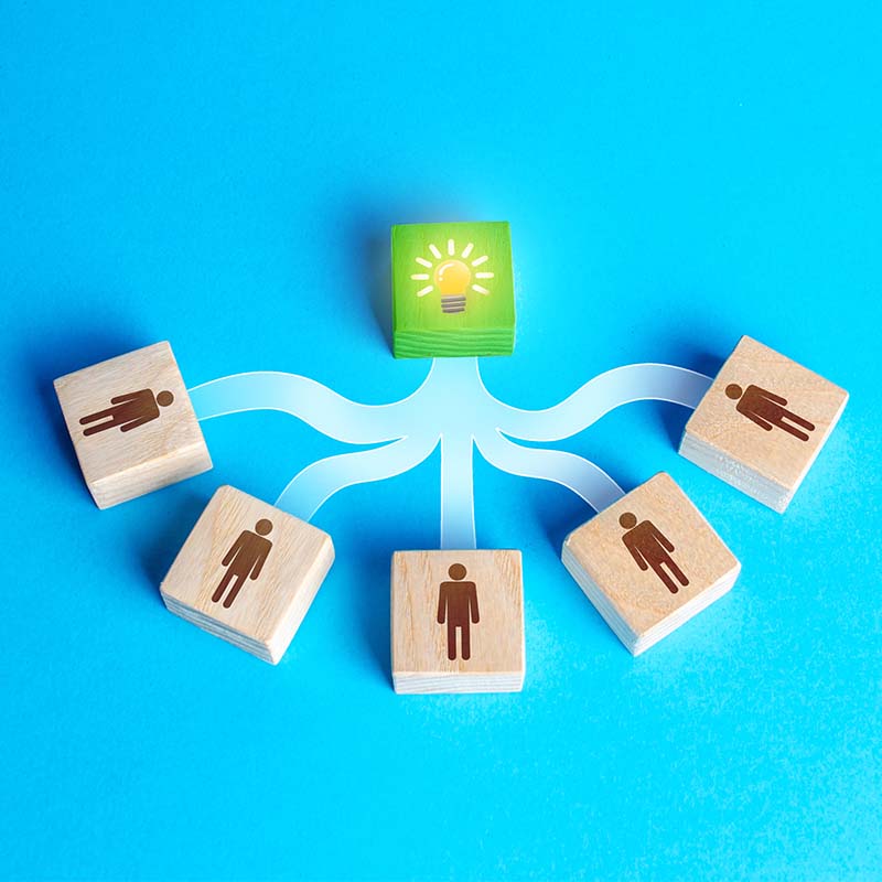 An image of a light bulb representing an idea that is being conveyed to others.